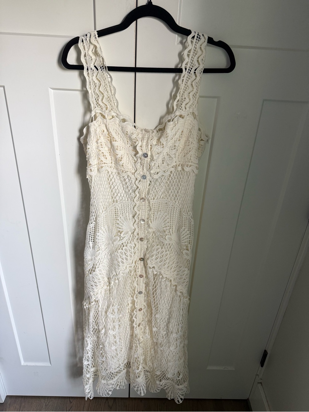 NWT Stunning Farm Rio Off White Nautical Guipure Maxi Dress, size M. - Picture 6 of 12